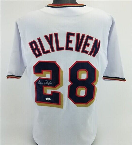 Majestic BERT BLYLEVEN signed MINNESOTA TWINS 2XL Baseball Jersey w Tag Tri  Star