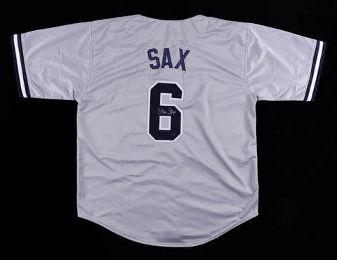 Steve Sax Signed New York Yankees Jersey (Sax Player Holo) 1982 Rookie o/t Year