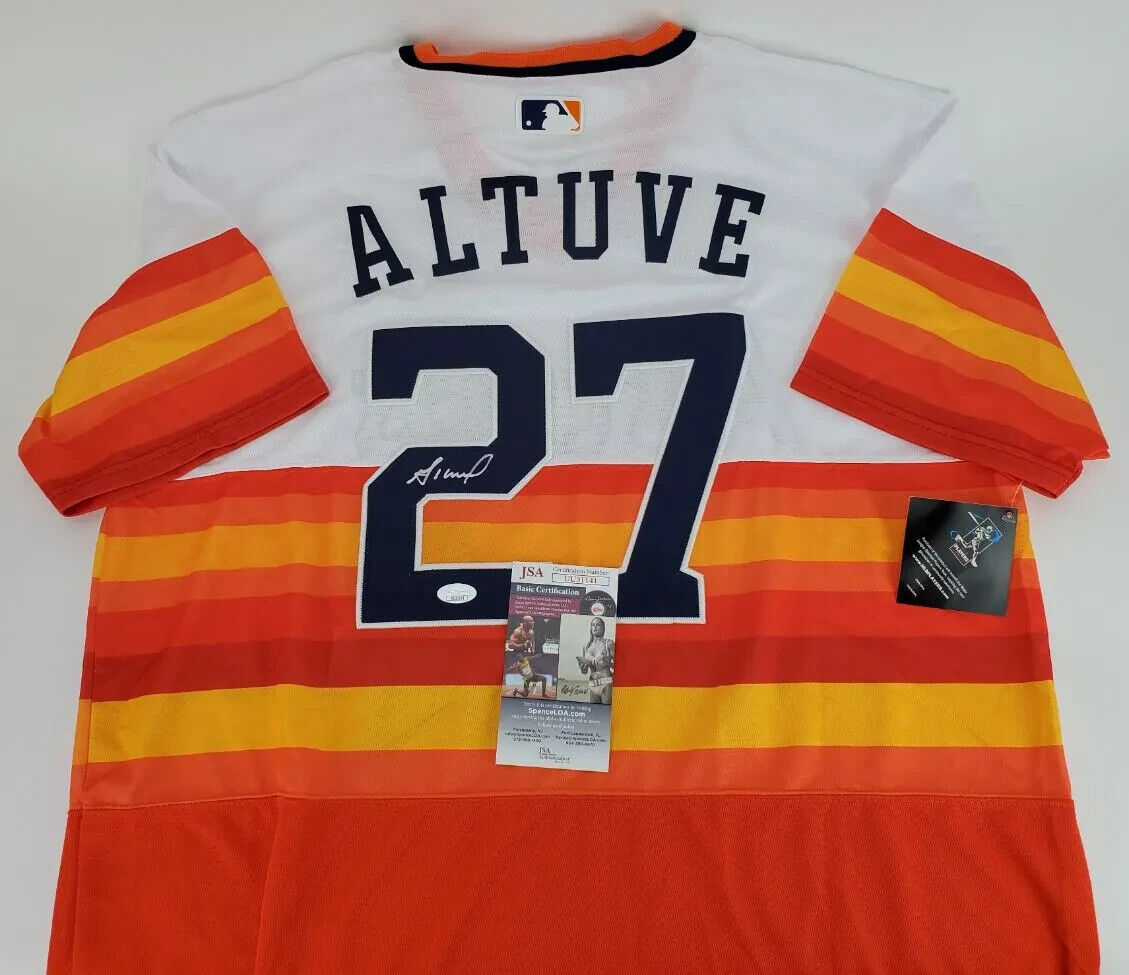 Jose Altuve Signed Houston Astros MLB Style Throwback Jersey (JSA