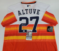 Jose Altuve Signed Houston Astros MLB Style Throwback Jersey (JSA COA)