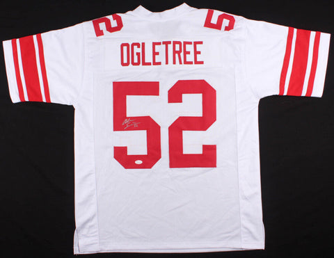Alec Ogletree Signed New York Giants White Jersey (JSA COA) All Pro Linebacker