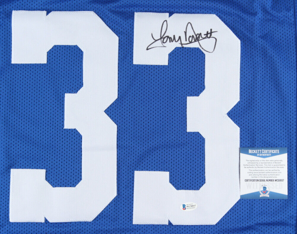 Tony Dorsett Signed Dallas Blue Football Jersey (Beckett) — RSA