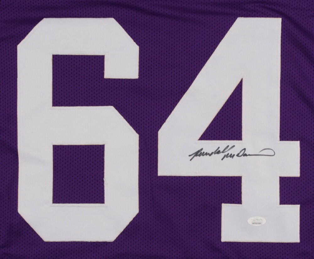 Randall McDaniel Signed Minnesota Vikings Jersey (JSA COA) 12×Pro Bowl O Lineman