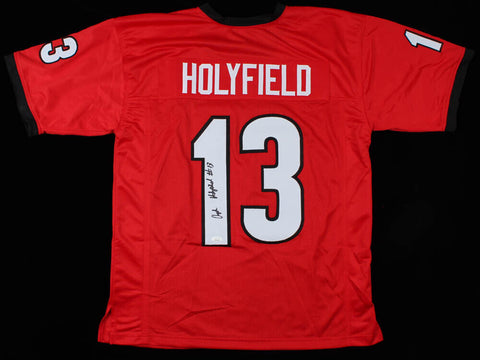 Elijah Holyfield Signed Georgia Bulldogs Jersey (JSA COA) Eagles Running Back