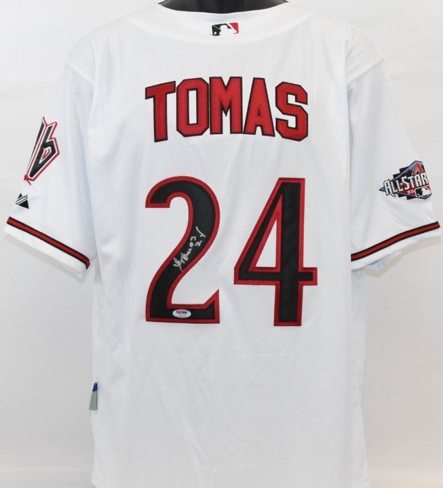 Yasmany Tomas Signed Diamondbacks Majestic Jersey (PSA) Arizona OF 201 –