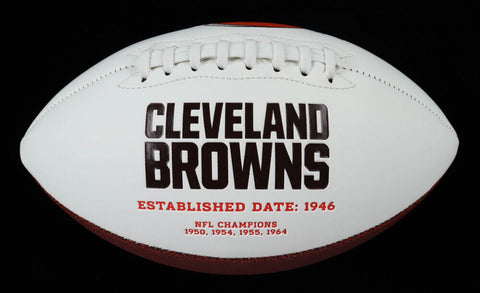 Jerry Sherk Signed Cleveland Browns Logo Football Inscribed DPOY 1976 (JSA COA)