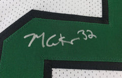 Michael Carter Signed Jets White Jersey (Beckett Holo) New York 2021 4th Rnd Pk