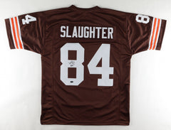 Webster Slaughter Signed Cleveland Brown Jersey (Playball Ink Hologram) Receiver