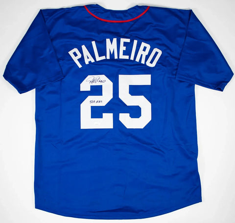 Rafael Palmeiro Signed Texas Rangers Jersey Inscribed 569 HRS (JSA COA) OF / DH