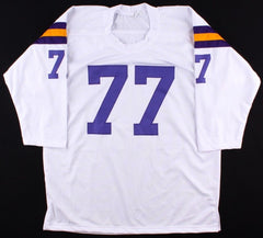 Gary Larsen Signed Vikings Throwback Jersey (TSE COA) 2× Pro Bowl (1969, 1970)