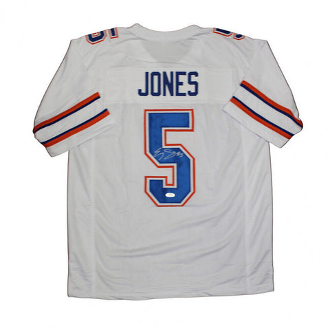 Emory Jones Signed Gators White Jersey (JSA COA) 2021 Florida #1 Quarterback