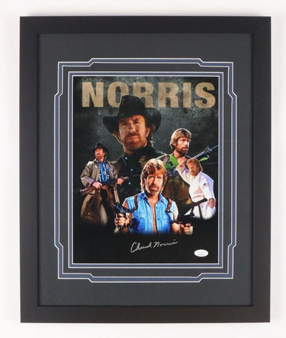 Chuck Norris Signed 18x22 Framed Photo (JSA COA) Depicting 5 of His Best Roles