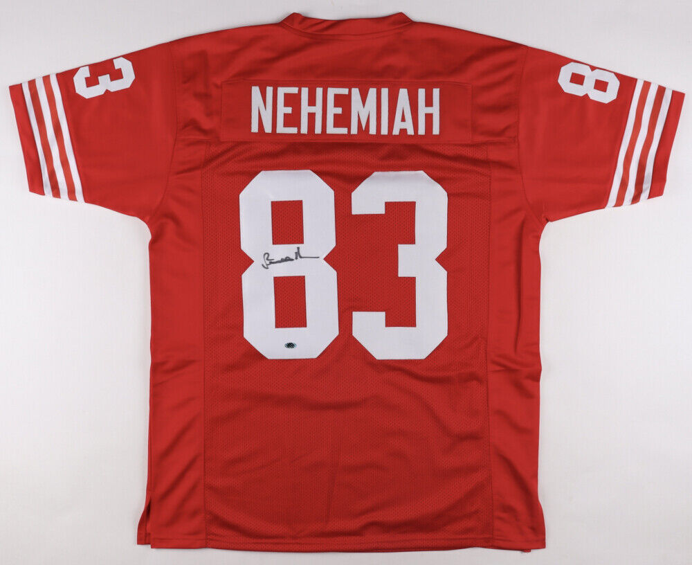 Renaldo Nehemiah Signed San Francisco 49ers Jersey (RSA Holo) W.R. / T –