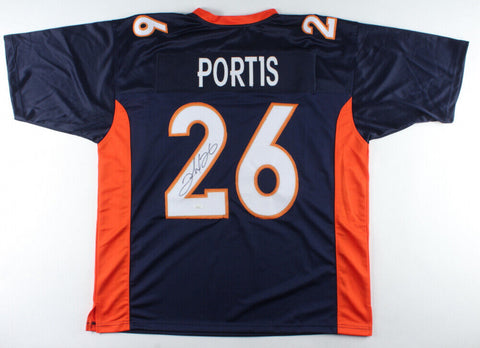Clinton Portis Signed Denver Broncos Blue Jersey (JSA COA) 2×Pro Bowl R.B.