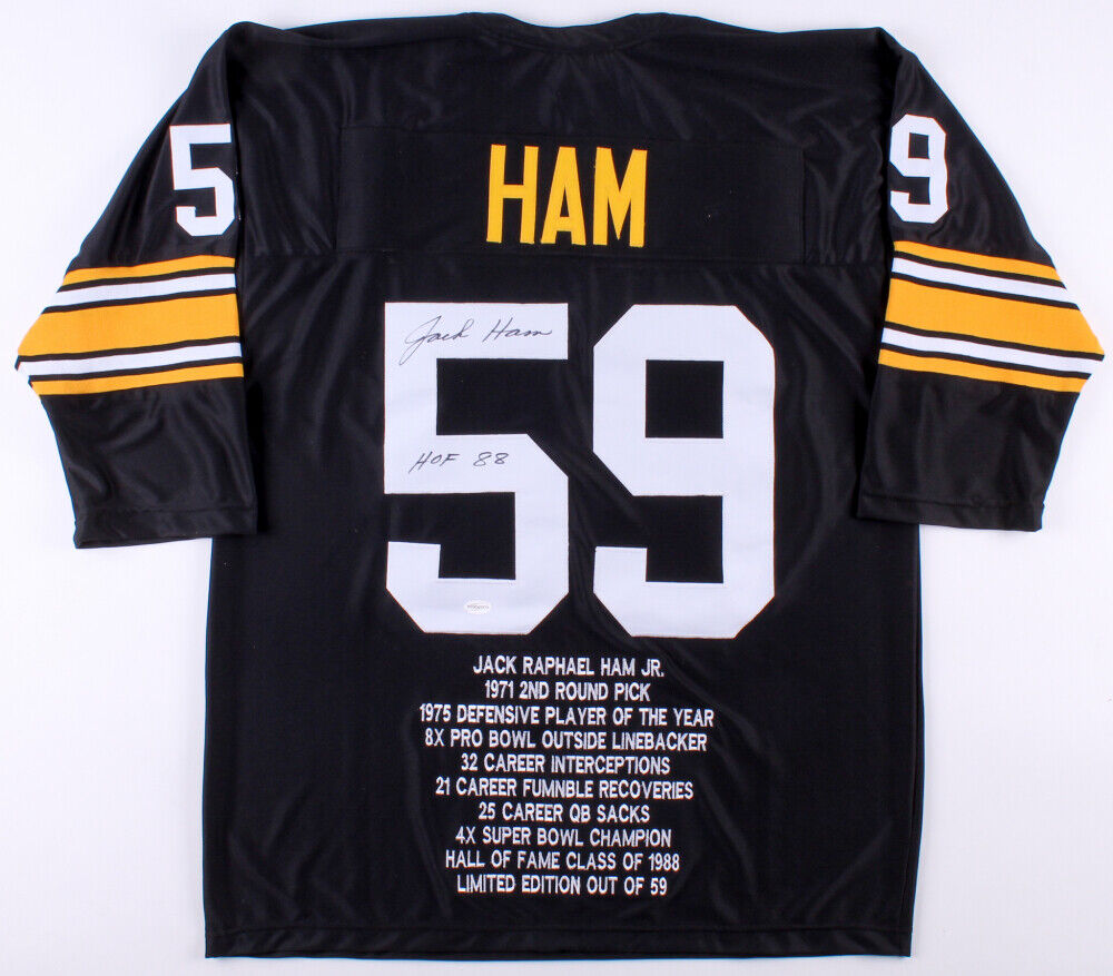 Jack Ham Signed Pittsburgh Steelers Career Stat Jersey Inscribed "HOF 88" (TSE)