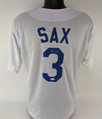 Steve Sax Signed Los Angeles Dodgers Jersey (JSA COA) 1982 Rookie o/t Year