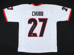 Nick Chubb Signed Georgia Bulldogs Red Jersey (JSA Holo) Browns 2nd Rd Pick R.B.