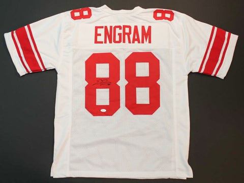 Evan Engram Signed White Giants Jersey (JSA) New York 1st Rd Pick 2017 Draft TE
