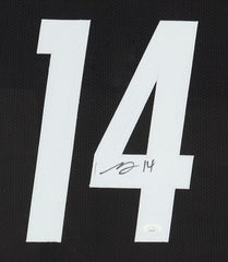 George Pickens Signed Pittsburgh Steelers 35" x 43" Framed Black Jersey (JSA) WR