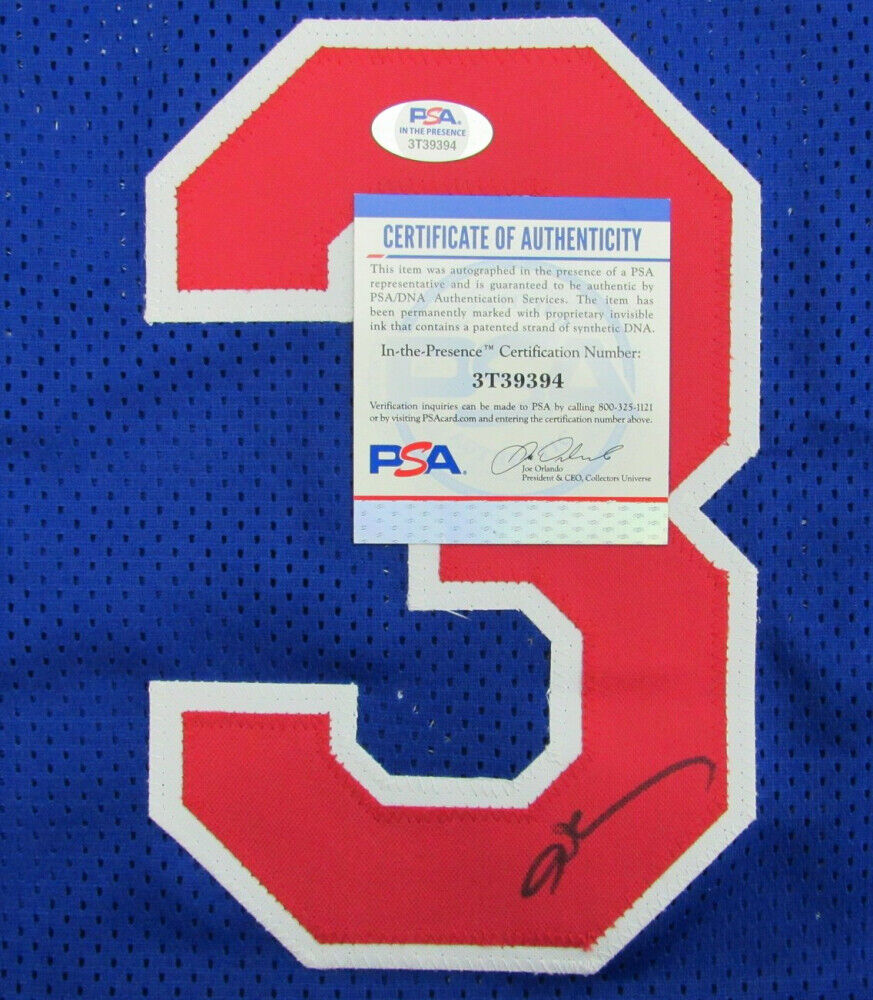 ALLEN IVERSON Autographed Philadelphia 76ers Authentic Blue Jersey