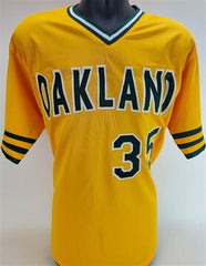 Vida Blue Signed Oakland Athletic Jersey (JSA COA) 1971 A.L. MVP  3xSeries Champ