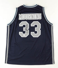 Alonzo Mourning Signed Georgetown Hoyas Jersey (JSA) #2 Overall Draft Pick 1992