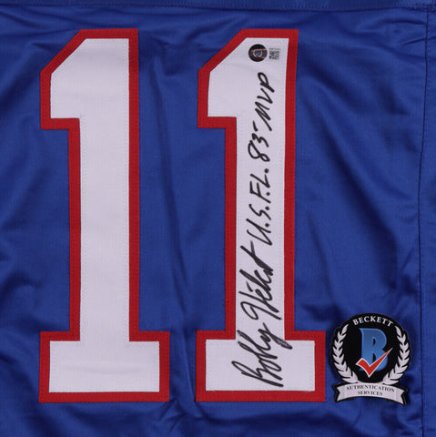 Bobby Hebert Signed Michigan Panthers Jersey Insc "U.S.F.L. 83' MVP" Beckett COA