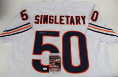 Mike Singletary Signed Chicago Bears White Jersey (JSA COA) Hall of Fame L.B.