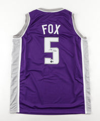 De'Aaron Fox Signed Sacramento Kings Jersey (Beckett) 2017 1st Rnd Pk-#5 Overall