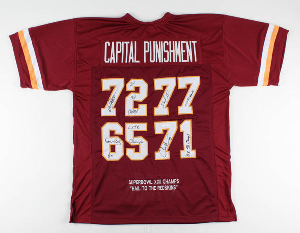 Capital Punishment Jersey Signed by (4) Redskins Mann, Butz, Grant, Ma –