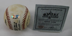 Warren Spahn Signed N.L. Baseball (SOP COA) Boston / Milwaukee Braves Pitcher