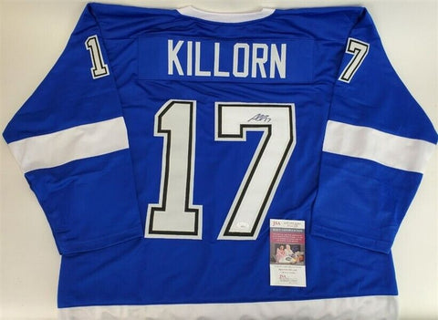Adidas Tampa Bay Lightning No17 Alex Killorn Blue Home Authentic Youth 2020 Stanley Cup Champions Stitched NHL Jersey