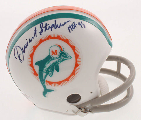 Dwight Stephenson Signed Miami Dolphins Mini Helmet Inscribed "HOF 98" (JSA COA)