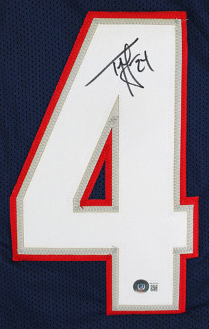 Ty Law Signed New England Patriot Jersey (Beckett) 3xSuper Bowl Champ / Def Back