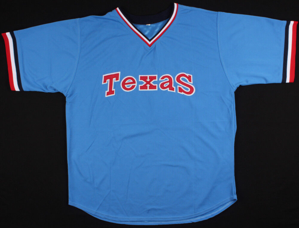 Gaylord Perry Signed Texas Rangers Blue Jersey (JSA COA) 2xCy Young Aw –