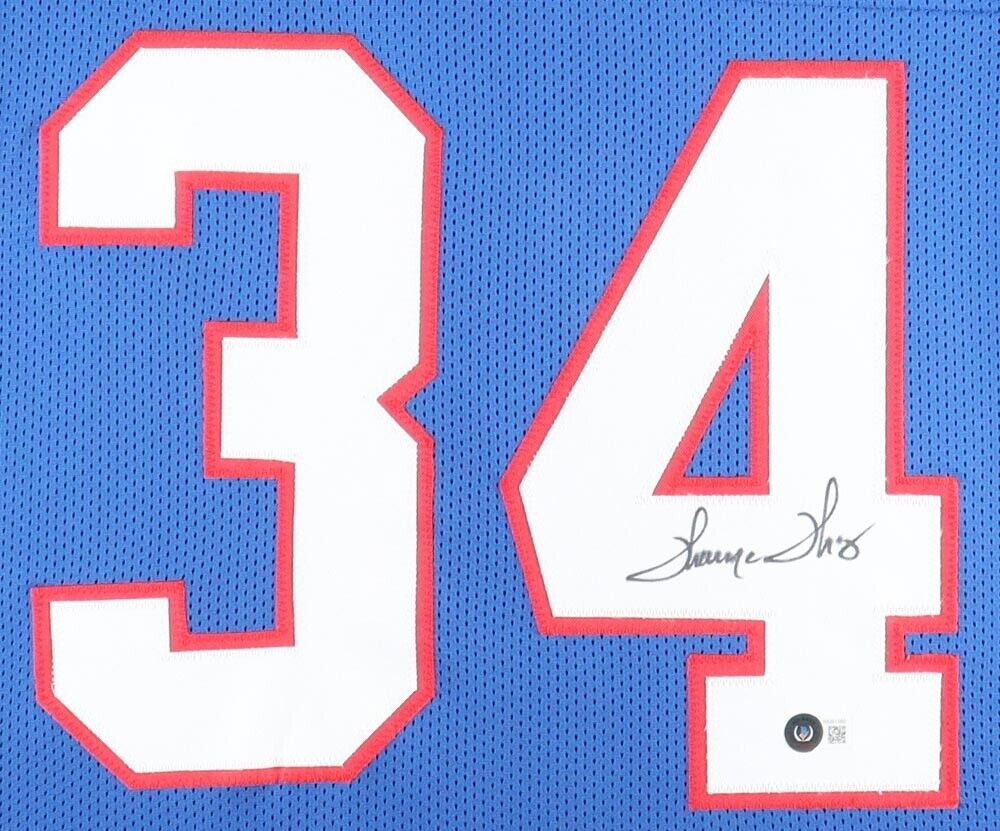 Thurman Thomas Autographed and Framed Buffalo Bills Jersey