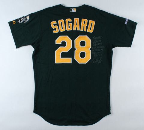 Eric Sogard Signed Oakland Athletics Majestic MLB Jersey (JSA COA) A's Infielder
