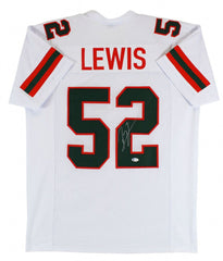 Ray Lewis Signed Miami Hurricanes Jersey (Beckett) Ravens 13xPro Bowl Linebacker