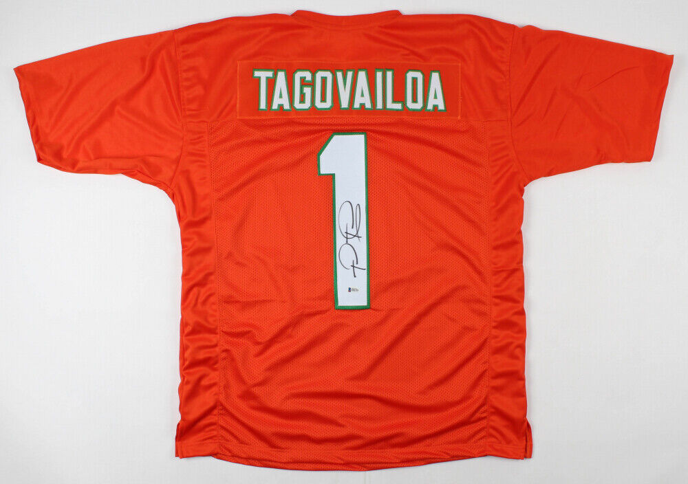 Tua Tagovailoa Signed Miami Dolphins Jersey (Beckett COA) #5 Overall N –