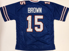 John Brown Signed Bills Blue Jersey (JSA COA) Buffalo All Pro Wide Receiver