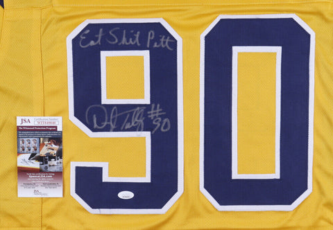 Darryl Talley Signed West Virginia Mountainers Jersey Insc Eat S*** Pitt JSA COA