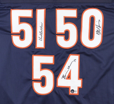 Butkus, Urlacher, Singletary Signed Monsters of the Midway Chicago Bears Jersey
