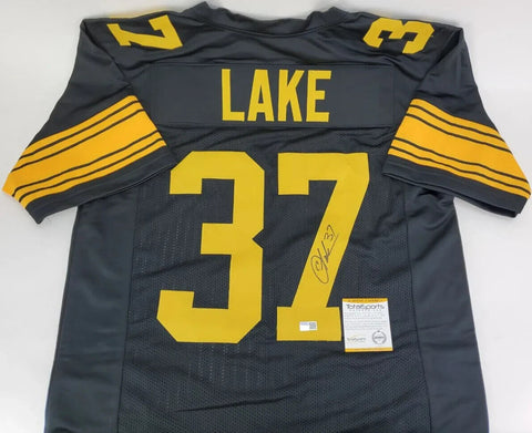 Carnell Lake Signed Pittsburgh Steelers Jersey (TSE COA) 5xPro Bowl Defensive Bk