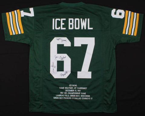 Green Bay Ice Bowl Jersey Signed by 4 Packer Legends who played in the Game/ JSA