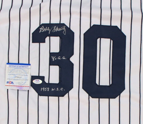 Bobby Shantz Signed New York Yankees Jersey "1958 W.S.C." & "8x G.G." (PSA COA)